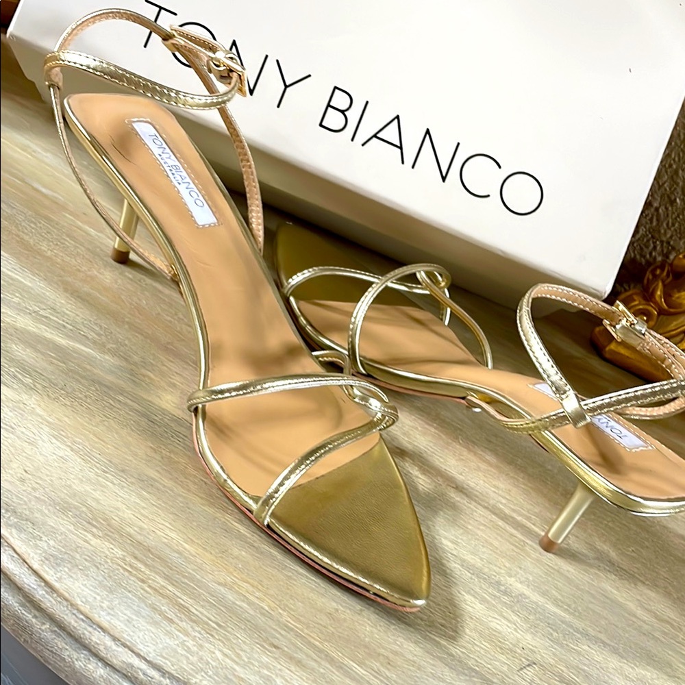 Tony Bianco Gold Strappy Sandals